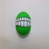 Pet Squeaky Ball Interactive Dog Chewing Toy with Funny Large Teeth Design for Aggressive Chewers Toy - green