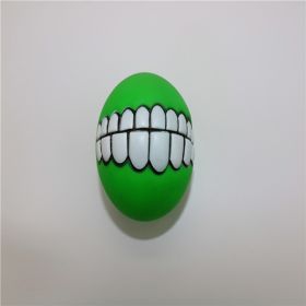 Pet Squeaky Ball Interactive Dog Chewing Toy with Funny Large Teeth Design for Aggressive Chewers Toy - green