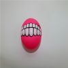 Pet Squeaky Ball Interactive Dog Chewing Toy with Funny Large Teeth Design for Aggressive Chewers Toy - pink