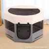 Portable Pet Soft Playpen;  Pop up Tent Indoor & Outdoor Use Durable Paw Kennel Cage;  Waterproof Bottom Removable Top Puppy Pen - gray