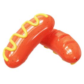 2023 New Sausage Dog Chew Toys TPR Indestructible Dog Toothbrush Toy Squeaky Fun Interactive Dog Toy for Small Medium Large Dogs - 2 pieces