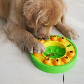 Dog Pets Puzzle Toys Slow Feeder Interactive Increase Puppy IQ Food Dispenser Slowly Eating NonSlip Bowl Pet Dogs Training Game - Green Roulette