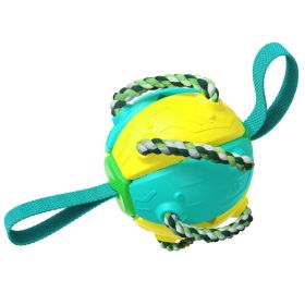 Dog Soccer Ball Interactive Pet Toys Foldable Ball Molar Toy Outdoor Training Ball for Puppy Dog Chew Dog Accessories - Yellow