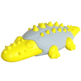 Rubber Kong Dog Toy Small Dog Accessories Interactive Puppy Dog Toothbrush Teeth Cleaning Brushing Stick French Bulldog Toys - Crocodile Yellow