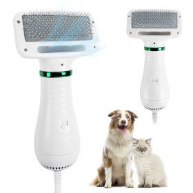 Pet hair comb Dog and cat hair dryer 2 and 1 pet supplies Pet hair Dryer with Slicker Brush; pet grooming - Blowing comb - white