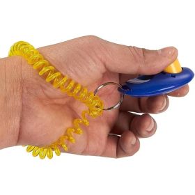 Portable Training Guide Clicker Dog Supplies Whistle Trainer Delicate Button Clicker Pets Dog Cat Pet Clicker - Blue