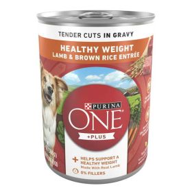 Purina One +Plus Lamb and Brown Rice Wet Dog Food, 13 oz Cans (12 Pack) - Purina ONE