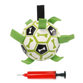 Dog Soccer Ball Toys with Straps, Interactive Dog Toy for Tug of War, Puppy Birthday Gifts, Dog Tug Toy, Dog Water Toy - Bones - M