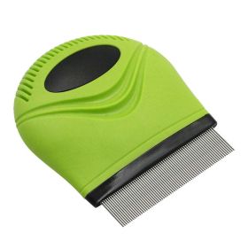 Pet Life 'Grazer' Handheld Travel Grooming Cat and Dog Flea and Tick Comb - Green