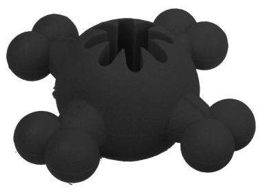 Pet Life 'Quadra-Bone' TPR Treat Dispensing Durable Dog Toy - Black