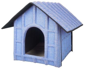 Pet Life 'Collapsi-Pad' Folding Lightweight Travel Pet House with inner Mat - Blue