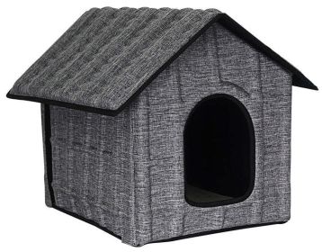 Pet Life 'Collapsi-Pad' Folding Lightweight Travel Pet House with inner Mat - Grey