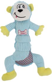 Pet Life 'Cuddle Plush' Mesh and Plush Squeaking Dog Toy - Light Blue