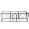 Dog Playpen 8 Panels Steel 31.5"x31.5" Black - Black