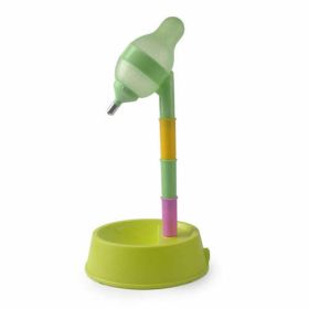 Automatic Pet Water Dispenser Stand Feeder Bowl Adjusting Height - Green