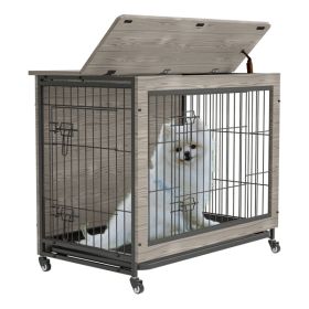 23 Inch Gray Heavy-Duty Dog Crate Furniture - as picture