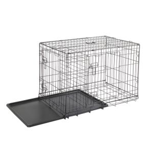 36" Pet Kennel Cat Dog Folding Steel Crate Animal Playpen Wire Metal - as picture