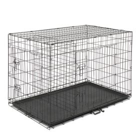 48" Pet Kennel Cat Dog Folding Steel Crate Animal Playpen Wire Metal - as picture