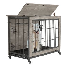 38 Inch Heavy-Duty Dog Crate Furniture - Gray