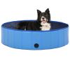 Foldable Dog Swimming Pool Blue 47.2"x11.8" PVC - Blue