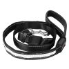 5FT Light Up Dog Leash LED Dog Leash Dog Walking Leash with 9 Light Colors IPX7 Waterproof USB Rechargeable - Black