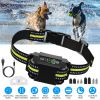 Dog Bark Collar Rechargeable Waterproof Beep Vibration Static Stimulation Bark Stopper - Black