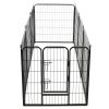 Dog Playpen 8 Panels Steel 31.5"x31.5" Black - Black