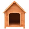 Dog House Solid Pine & Fir Wood 28.3"x33.5"x32.3" - Brown