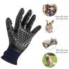 Pet Hair Removal Gloves; Pet Grooming Gloves; Bathing; Hair Remover Gloves; Gentle Brush for Cats; Dogs; and Horses - black - NO.9