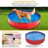 4X4FT Foldable Pet Swimming Pool PVC Kiddie Baby Dog Swim Pool Bathing Tub Playmat Kids Pools - Red