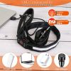 5FT Light Up Dog Leash LED Dog Leash Dog Walking Leash with 9 Light Colors IPX7 Waterproof USB Rechargeable - Black