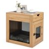 Furniture Style Dog Kennel with Drawer and Removable Dog Bed - Natural