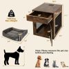 Furniture Style Dog Kennel with Drawer and Removable Dog Bed - Coffee