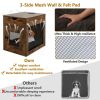 Furniture Style Dog Kennel with Drawer and Removable Dog Bed - Coffee