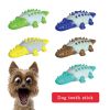 Rubber Kong Dog Toy Small Dog Accessories Interactive Puppy Dog Toothbrush Teeth Cleaning Brushing Stick French Bulldog Toys - Crocodile Dark Blue