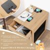 Furniture Style Dog Kennel with Drawer and Removable Dog Bed - Natural