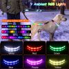 5FT Light Up Dog Leash LED Dog Leash Dog Walking Leash with 9 Light Colors IPX7 Waterproof USB Rechargeable - Black