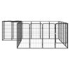 22-Panel Dog Playpen Black 19.7"x39.4" Powder-coated Steel - Black