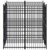 Outdoor Dog Kennel Steel 39.7 ftÂ² - Black