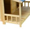 Durable Waterproof Dog Houses for Small Medium Large Dogs Outdoor & Indoor, Wooden Puppy Shelter Large Doghouse with Porch for Winter  - Wood