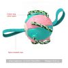 Dog Soccer Ball Interactive Pet Toys Foldable Ball Molar Toy Outdoor Training Ball for Puppy Dog Chew Dog Accessories - Pink