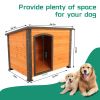 44"Dog House Outdoor & Indoor Wooden Dog Kennel for Winter with Raised Feet Weatherproof for Large Dogs(Gold red and black)(M) - as Pic