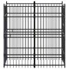 Outdoor Dog Kennel Steel 19.8 ftÂ² - Black