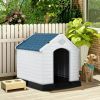 Dog House Made of Plastic with Ventilation System and Fastening Device - M