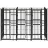 Outdoor Dog Kennel Steel 59.5 ftÂ² - Black