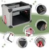 M/L 3-Door Dog Crate with Removable Pad and Metal Frame - L