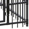 Outdoor Dog Kennel Steel 39.7 ftÂ² - Black