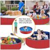 4X4FT Foldable Pet Swimming Pool PVC Kiddie Baby Dog Swim Pool Bathing Tub Playmat Kids Pools - Red