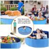 4X4FT Foldable Pet Swimming Pool PVC Kiddie Baby Dog Swim Pool Bathing Tub Playmat Kids Pools - Blue