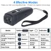 Ultrasonic Anti Barking Device Rechargeable Handheld Dog Barking Deterrent with 4 Modes LED Flashlight Dog Repeller - Black